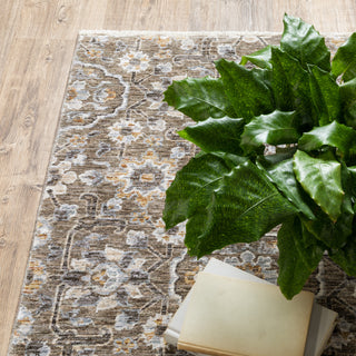 Oriental Weavers Maharaja 532D1 Grey/ Gold Area Rug Corner Featured