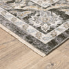 Oriental Weavers Maharaja 070N1 Charcoal/ Ivory Area Rug Corner On Wood