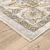Oriental Weavers Maharaja 070W1 Ivory/ Grey Area Rug Corner On Wood