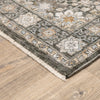 Oriental Weavers Maharaja 071N1 Charcoal/ Ivory Area Rug Corner On Wood