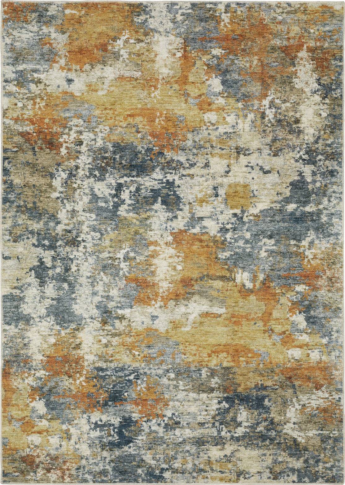 Stylish Abstract Rug Orange Industrial Rug Polyester Washable Anti-Slip  Backing Area Rug for Living Room