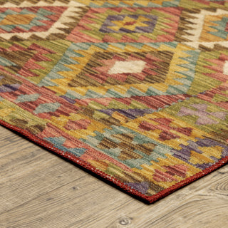 Oriental Weavers Malibu MAL07 Gold/Multi Area Rug Corner Image
