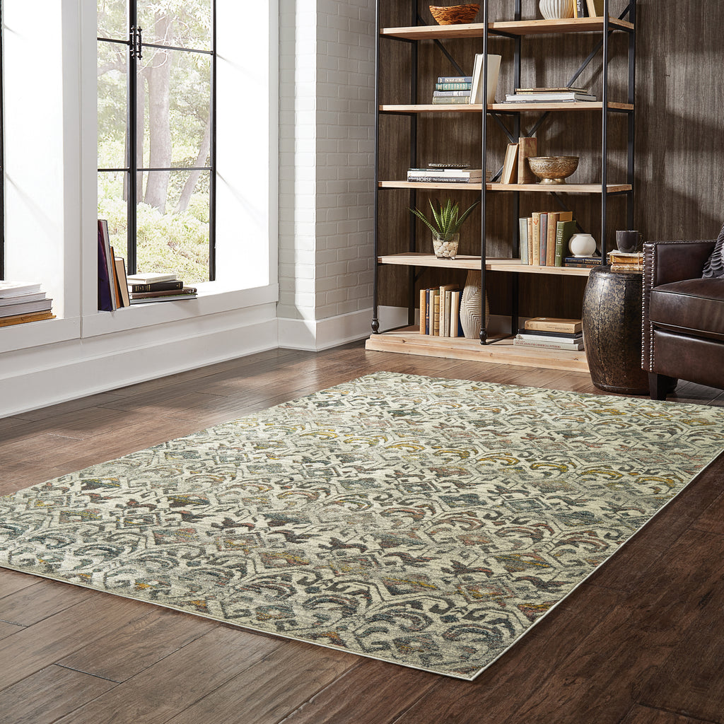 Oriental Weavers Mantra 1330W Ivory/Grey Area Rug Lifestyle Image Feature