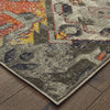 Oriental Weavers Mantra 001X7 Grey Multi Area Rug Corner On Wood floor