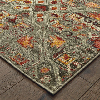 Oriental Weavers Mantra 003X7 Grey Multi Area Rug Corner Image