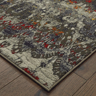 Oriental Weavers Mantra 048V7 Grey Multi Area Rug Corner Featured