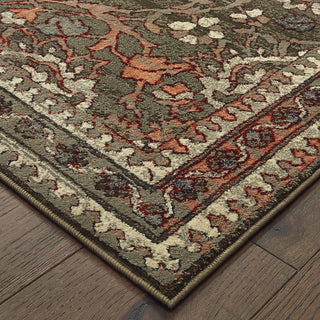 Oriental Weavers Mantra 4929E Grey Gold Area Rug Corner Image