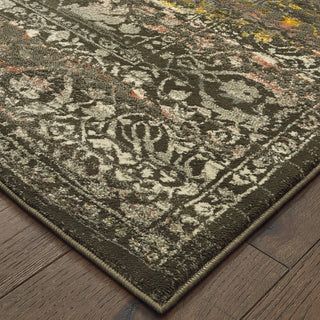 Oriental Weavers Mantra 508N7 Grey Gold Area Rug Corner Image