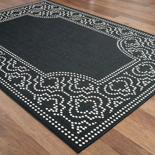 Oriental Weavers Marina 1247K Black/Ivory Area Rug On Wood