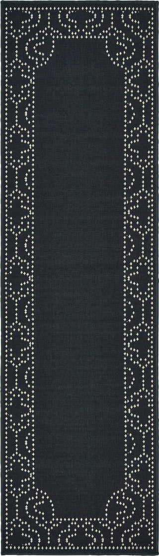 Oriental Weavers Marina 1247K Black/Ivory Area Rug 2'3'' X 7'6'' Runner