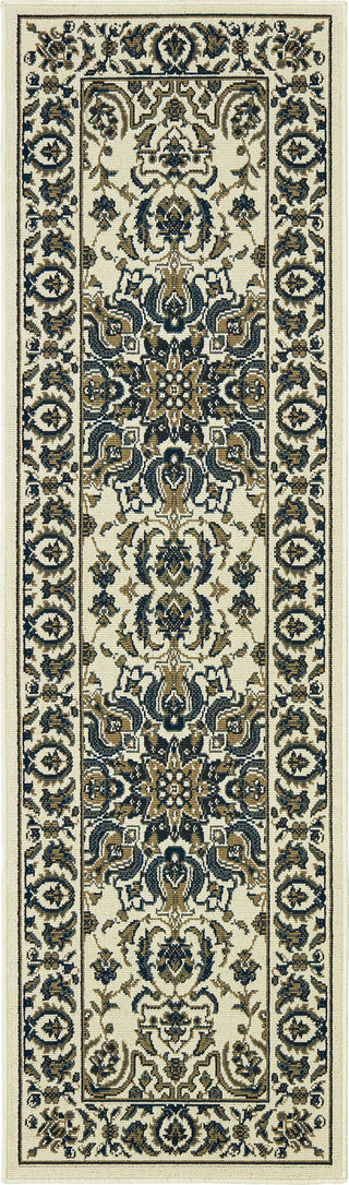 Oriental Weavers Marina 1248W Ivory/Navy Area Rug 2'3'' X 7'6'' Runner