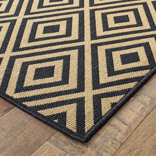 Oriental Weavers Marina 2335K Black/Tan Area Rug Corner Shot