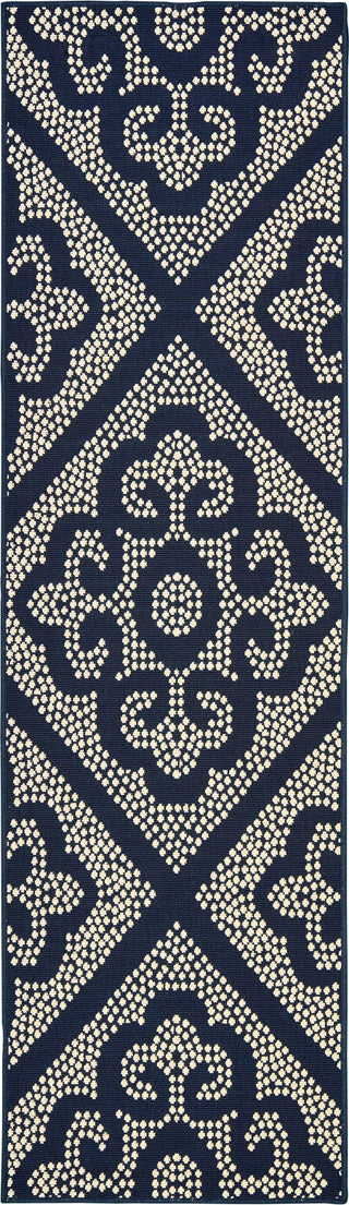 Oriental Weavers Marina 3804B Navy/Ivory Area Rug 2'3'' X 7'6'' Runner