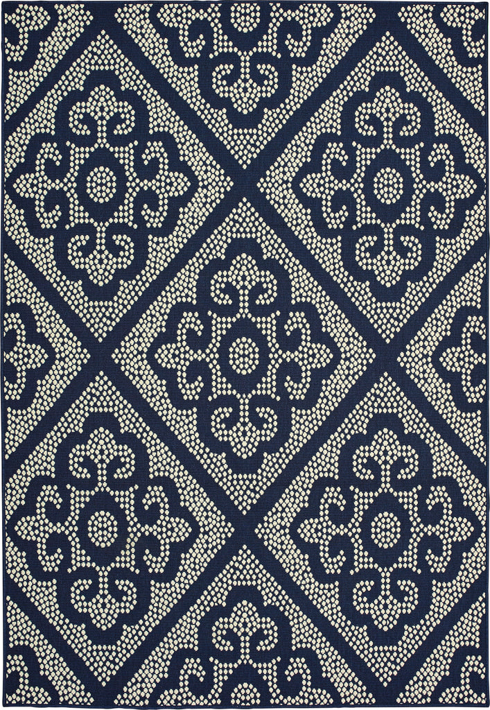 Oriental Weavers Marina 3804B Navy/Ivory Area Rug main image featured