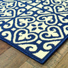 Oriental Weavers Marina 5927B Ivory/Navy Area Rug Corner On Wood