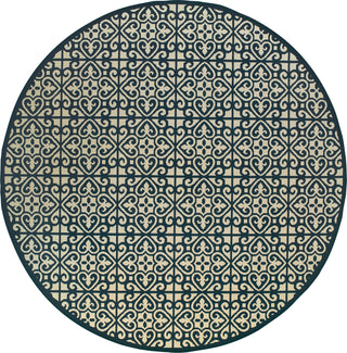 Oriental Weavers Marina 5927B Ivory/Navy Area Rug Round