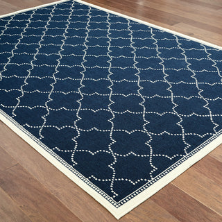 Oriental Weavers Marina 6025P Navy/Ivory Area Rug Detail Shot 