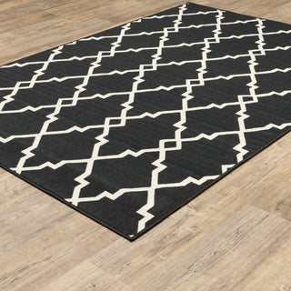 Oriental Weavers Marina 7763K Black/Ivory Area Rug Detail Shot Feature