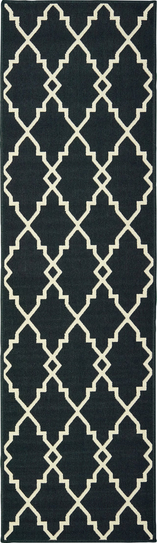 Oriental Weavers Marina 7763K Black/Ivory Area Rug Runner