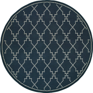 Oriental Weavers Marina 7765B Navy/Ivory Area Rug Round