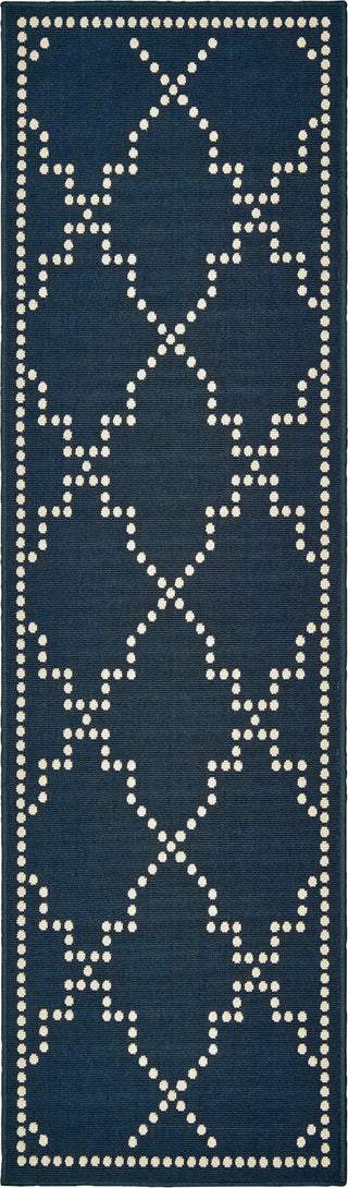 Oriental Weavers Marina 7765B Navy/Ivory Area Rug Runner 