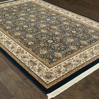 Oriental Weavers Masterpiece 1331B Navy/ Ivory Area Rug On Wood