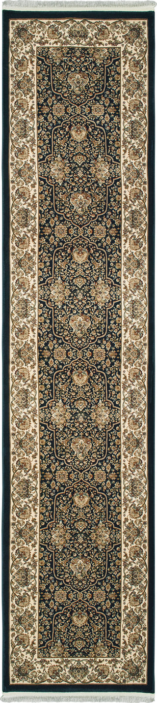 Oriental Weavers Masterpiece 1331B Navy/ Ivory Area Rug 2'3''X 10' Runner