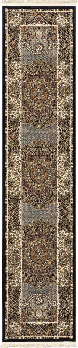 Oriental Weavers Masterpiece 5330B Blue Red Area Rug 2'3'' X 10' Runner Image