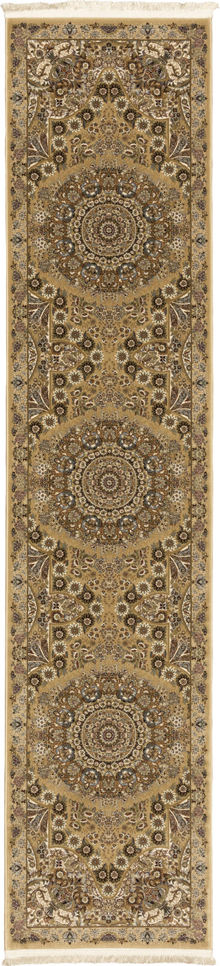 Oriental Weavers Masterpiece 8022J Gold Ivory Area Rug 2'3'' X 10' Runner 