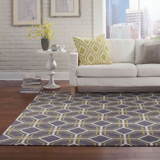 Pantone Universe Matrix 4722E Charcoal/Green Area Rug Roomshot Feature