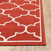 Oriental Weavers Meridian 1295R Red/Ivory Area Rug Corner Image