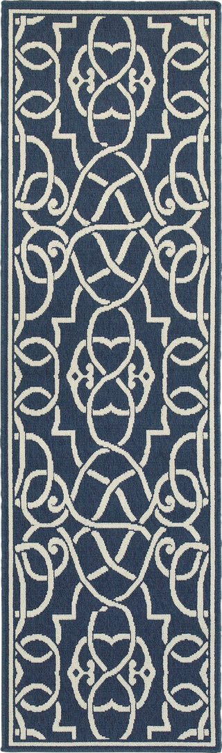 Oriental Weavers Meridian 2205B Navy/Ivory Area Rug Runner