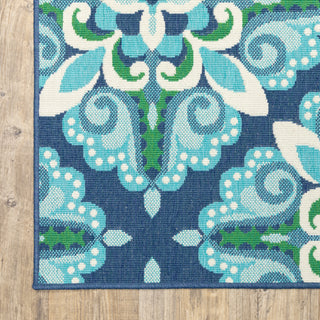 Oriental Weavers Meridian 2206B Blue/Green Area Rug Corner Image
