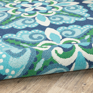 Oriental Weavers Meridian 2206B Blue/Green Area Rug Close-up Image