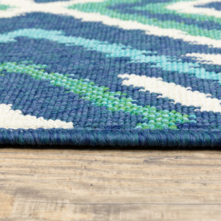 Oriental Weavers Meridian 2209B Navy/Green Area Rug Pile Image