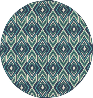 Oriental Weavers Meridian 2209B Navy/Green Area Rug Round