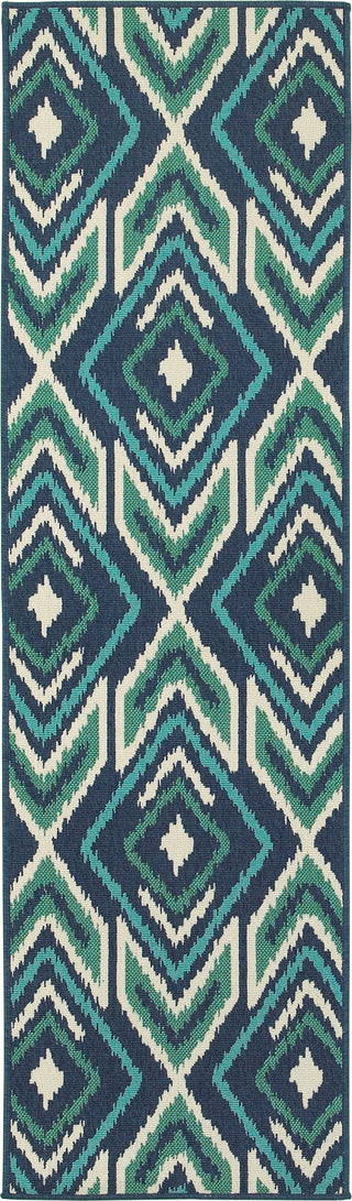 Oriental Weavers Meridian 2209B Navy/Green Area Rug Runner