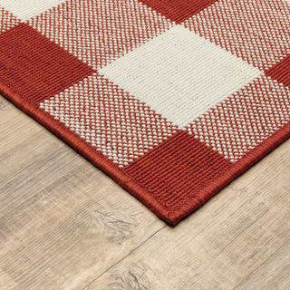 Oriental Weavers Meridian 2598R Red/Ivory Area Rug Corner Image