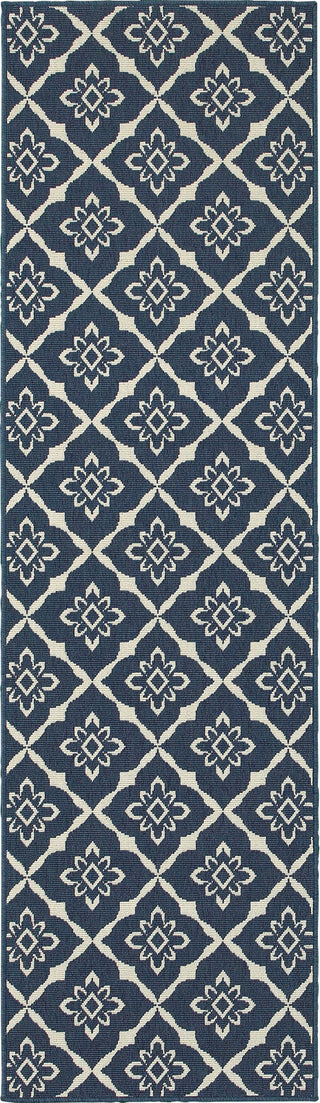 Oriental Weavers Meridian 5703B Navy/Ivory Area Rug Runner