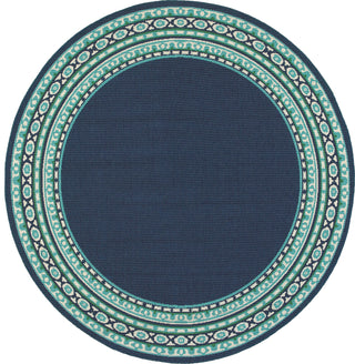 Oriental Weavers Meridian 9650B Navy/Green Area Rug Round