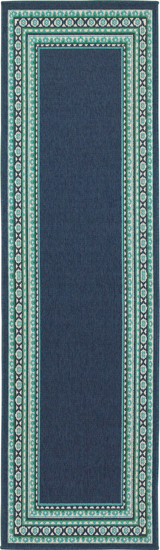 Oriental Weavers Meridian 9650B Navy/Green Area Rug Runner