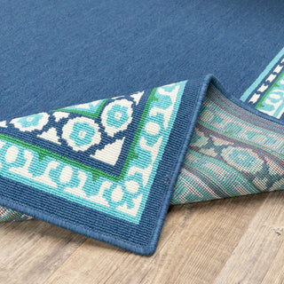 Oriental Weavers Meridian 9650B Navy/Green Area Rug Backing Image