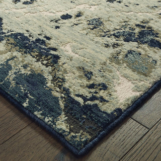 Oriental Weavers Montage 001PE Grey Blue Area Rug Corner Featured