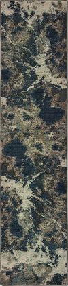 Oriental Weavers Montage 001PE Grey Blue Area Rug Runner Image
