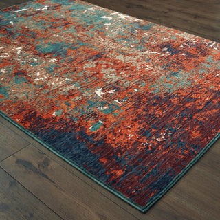 Oriental Weavers Montage 5502C Blue Red Area Rug Alternate Image Feature