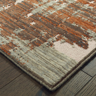 Oriental Weavers Montage 5990Z Grey Rust Area Rug Corner Featured