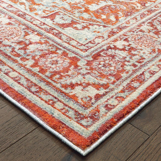 Oriental Weavers Pandora 1501U Grey Orange Area Rug Corner Featured