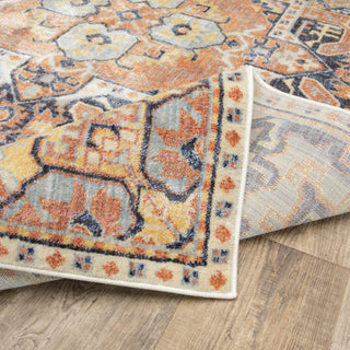Oriental Weavers Pandora 049S7 Blue Orange Area Rug Backing Image
