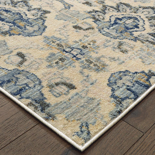 Oriental Weavers Pandora 5502W Ivory Blue Area Rug Corner Featured