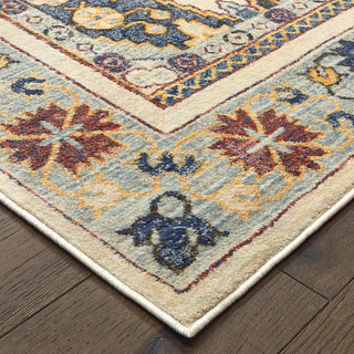 Oriental Weavers Pandora 5991I Ivory Blue Area Rug Corner Featured